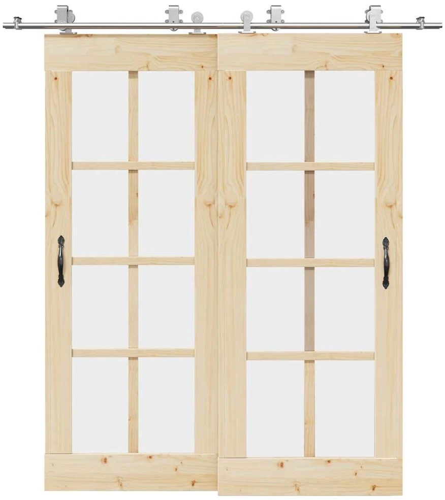 Stumdomų durų įrangos rinkinys, sidabr., 200cm, nerūd. plien.