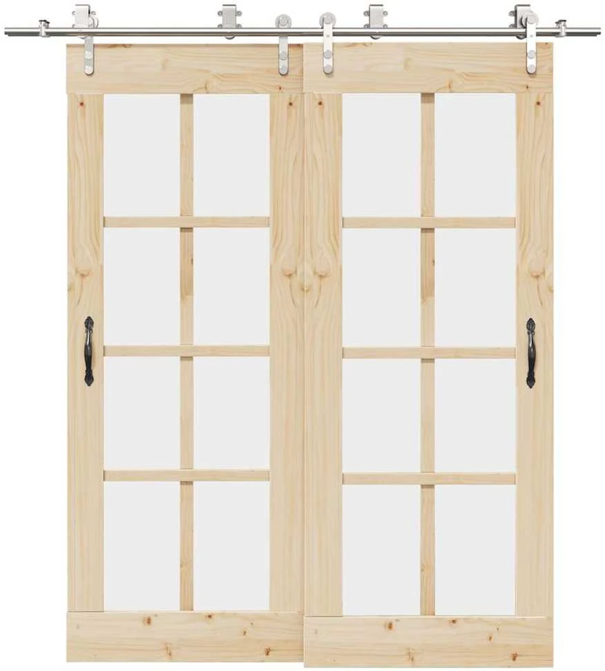 Stumdomų durų įrangos rinkinys, sidabr., 200cm, nerūd. plien.