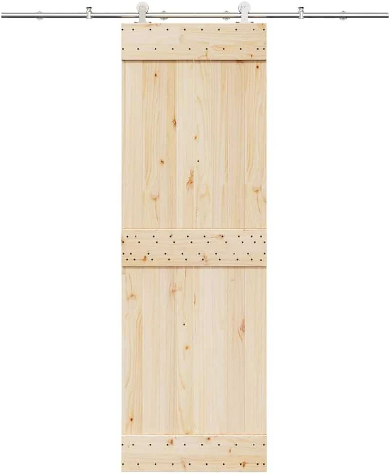 Stumdomų durų įrangos rinkinys, sidabr., 200cm, nerūd. plien.