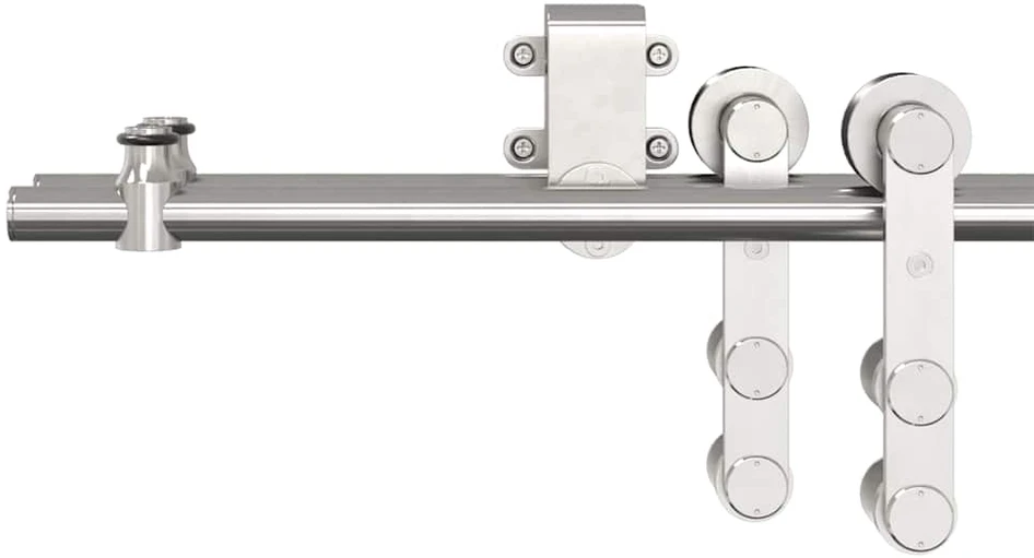 Stumdomų durų įrangos rinkinys, sidabr., 366cm, nerūd. plien.