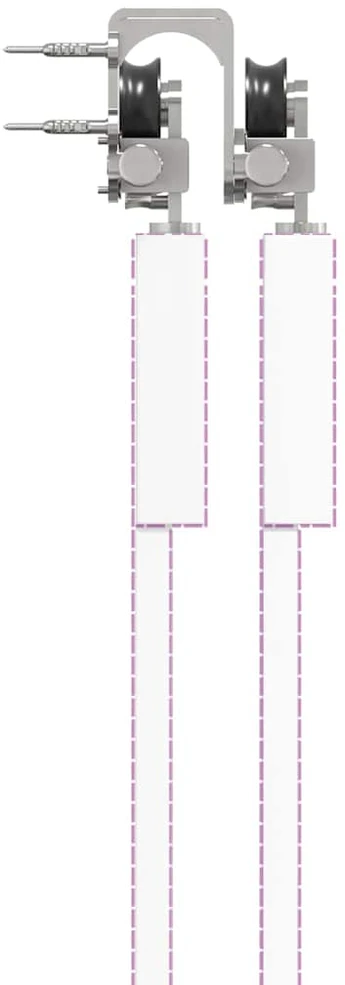 Stumdomų durų įrangos rinkinys, sidabr., 200cm, nerūd. plien.