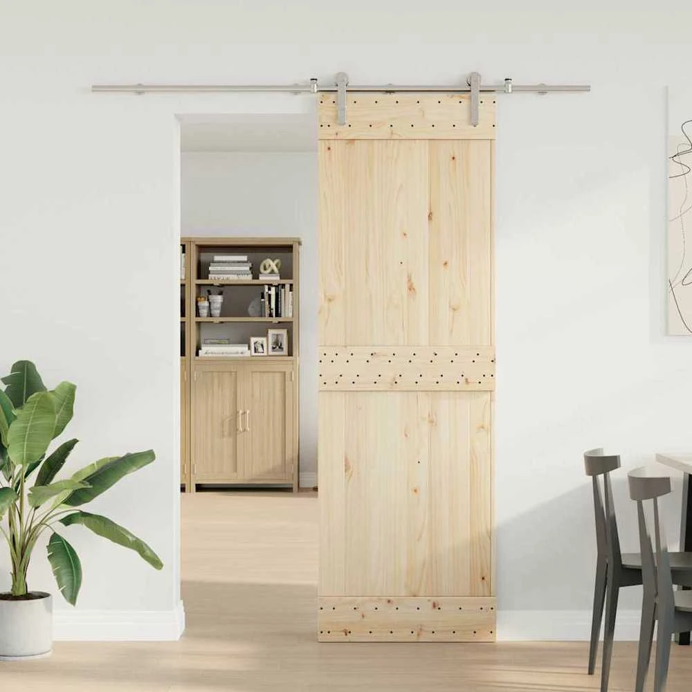 Stumdomų durų įrangos rinkinys, sidabr., 200cm, nerūd. plien.