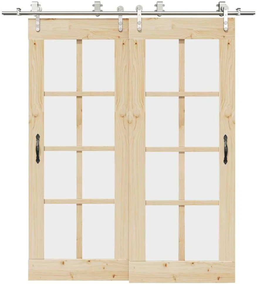 Stumdomų durų įrangos rinkinys, sidabr., 200cm, nerūd. plien.