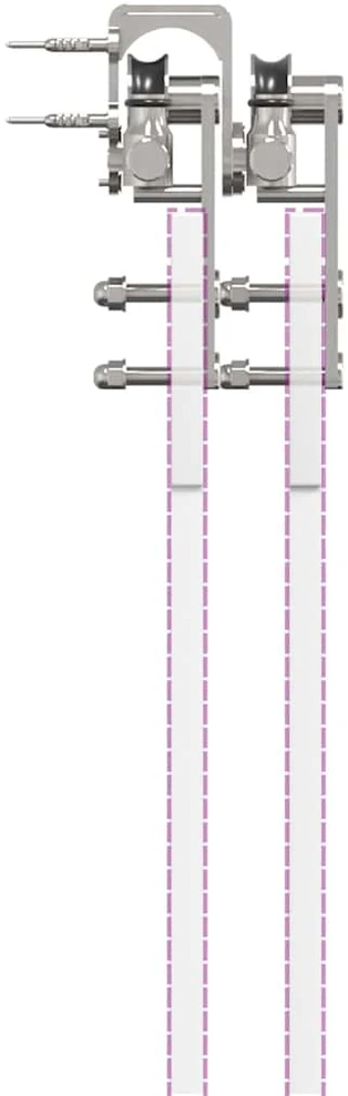 Stumdomų durų įrangos rinkinys, sidabr., 200cm, nerūd. plien.