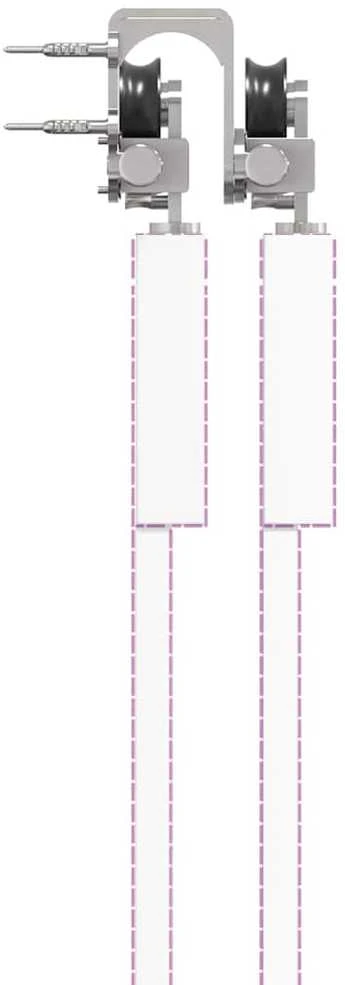 Stumdomų durų įrangos rinkinys, sidabr., 200cm, nerūd. plien.