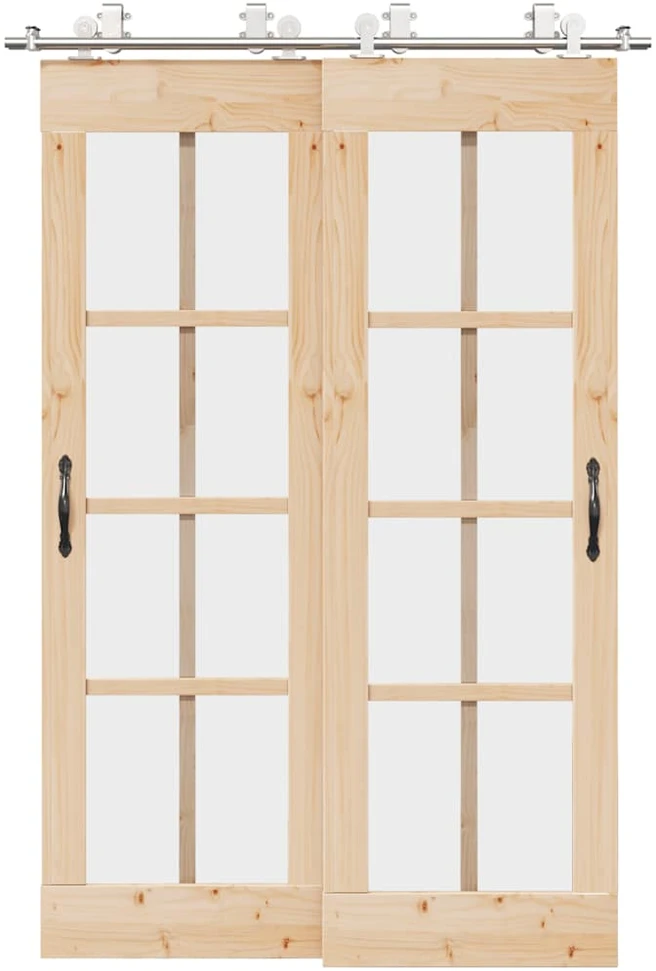 Stumdomų durų įrangos rinkinys, sidabr., 183cm, nerūd. plien.