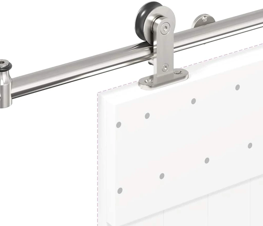 Stumdomų durų įrangos rinkinys, sidabr., 200cm, nerūd. plien.