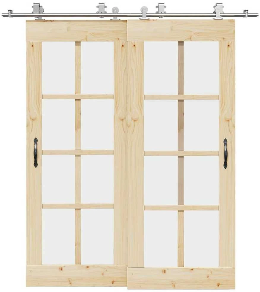 Stumdomų durų įrangos rinkinys, sidabr., 200cm, nerūd. plien.