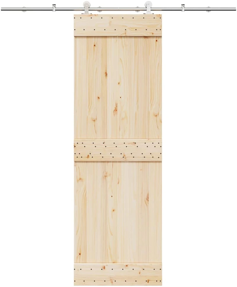 Stumdomų durų įrangos rinkinys, sidabr., 200cm, nerūd. plien.