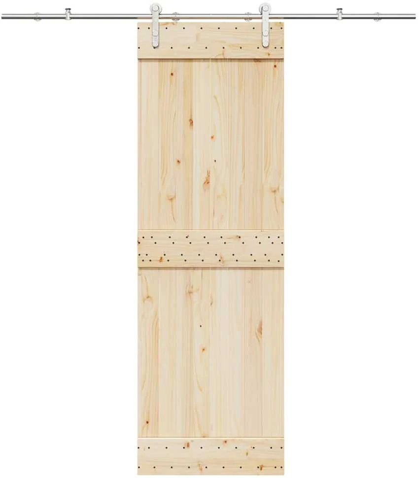 Stumdomų durų įrangos rinkinys, sidabr., 200cm, nerūd. plien.