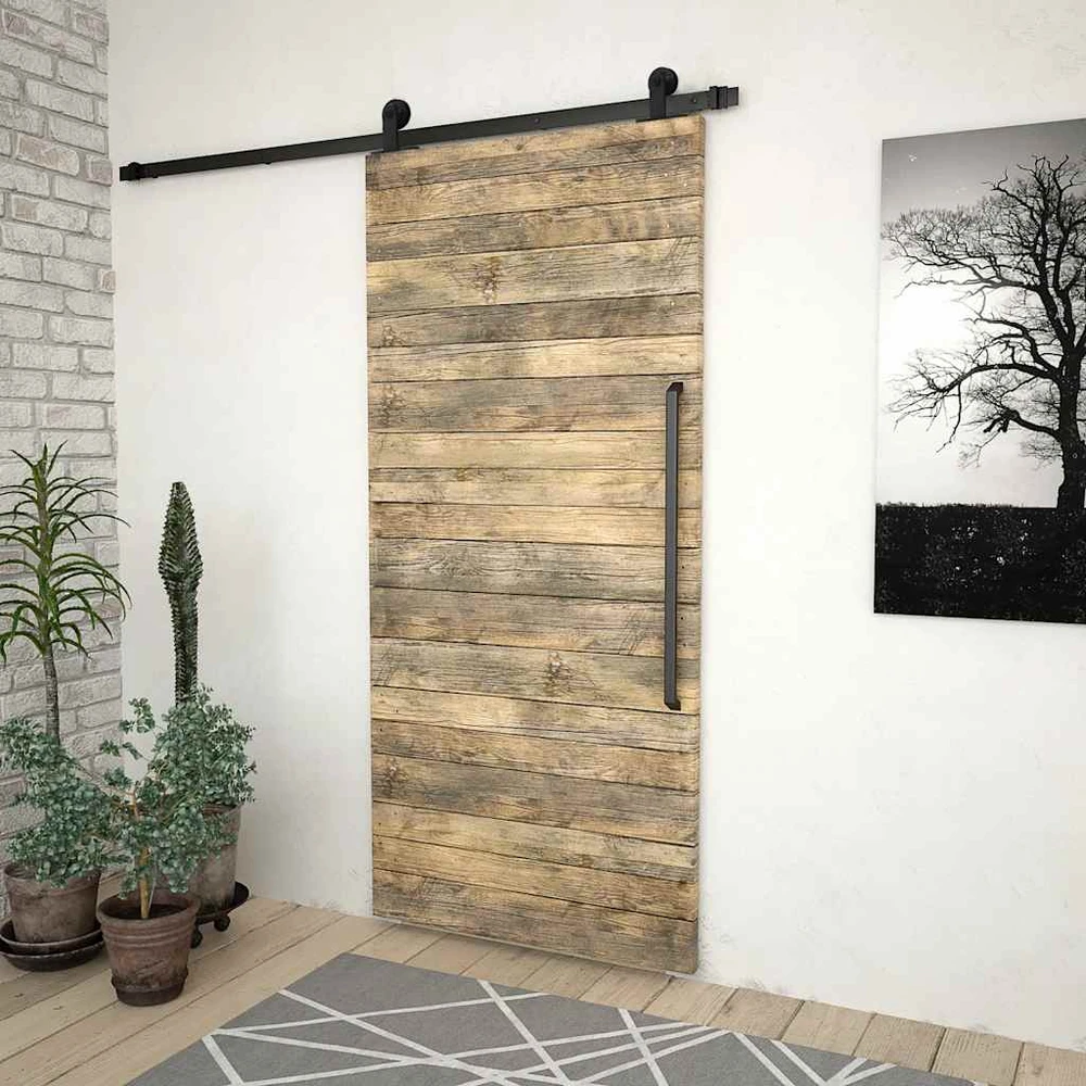 Stumdomų durų įrangos rinkinys SKIEN, juodas, 183cm plienas