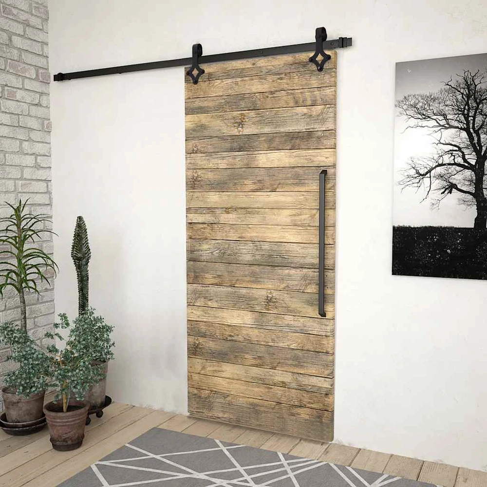 Stumdomų durų įrangos rinkinys SKIEN, juodas, 200cm plienas
