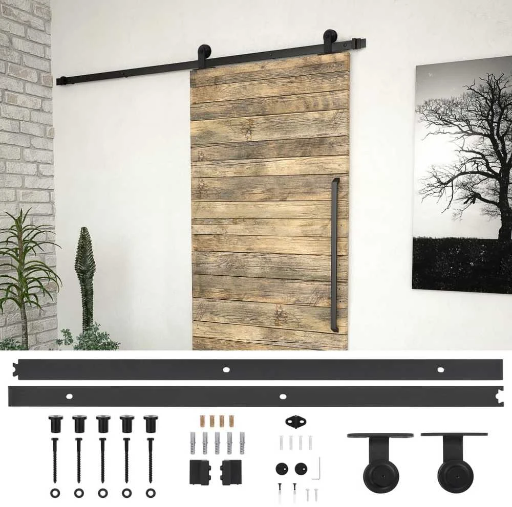 Stumdomų durų įrangos rinkinys SKIEN, juodas, 200cm plienas