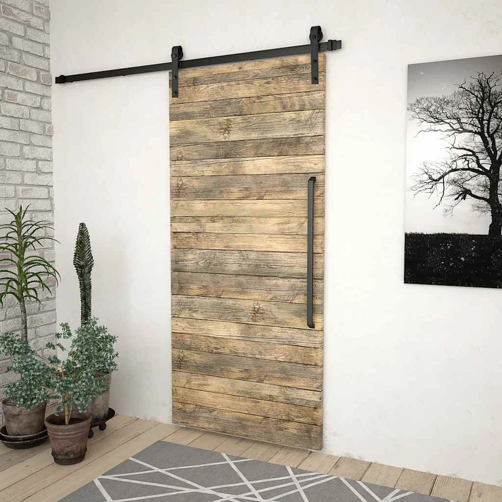 Stumdomų durų įrangos rinkinys SKIEN, juodas, 183cm plienas