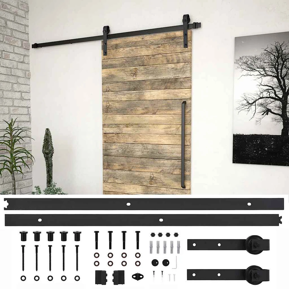 Stumdomų durų įrangos rinkinys SKIEN, juodas, 200cm plienas