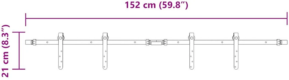 Stumdomų spintelės durelių rinkinys, 152cm, anglies plienas