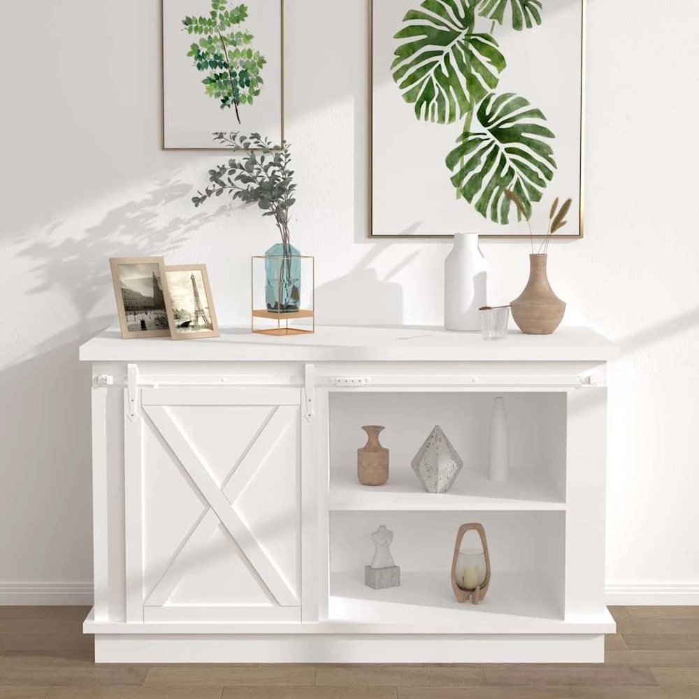 Stumdomų spintelės durelių rinkinys, baltas, 122cm, plienas