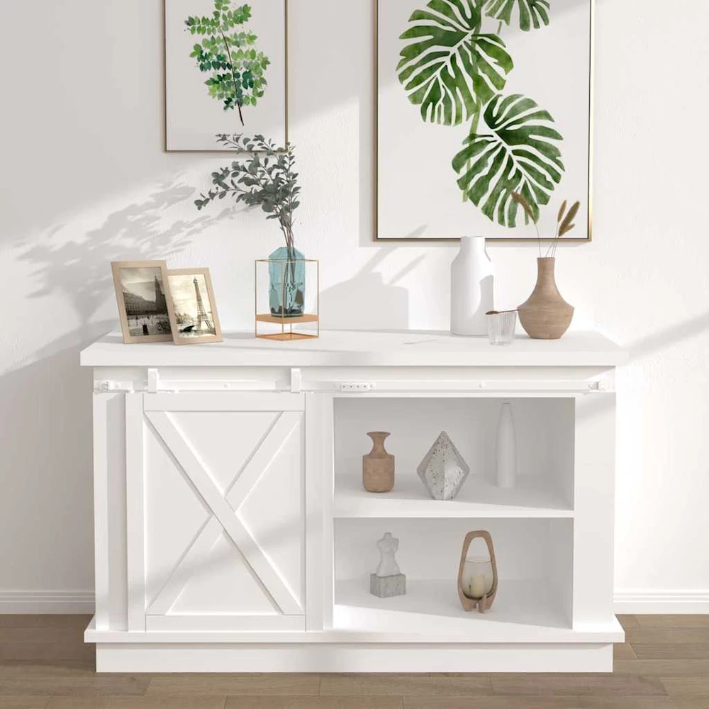 Stumdomų spintelės durelių rinkinys, baltas, 122cm, plienas