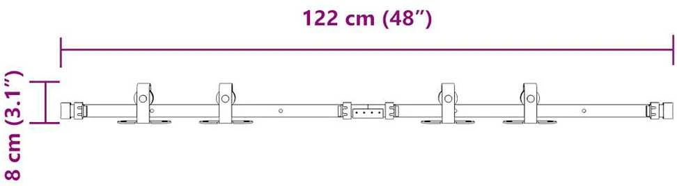 stumdomų spintelių durų komplektas 122 cm anglinis plienas