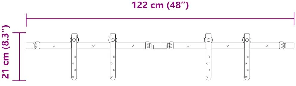 stumdomų spintelių durų komplektas 122 cm anglinis plienas