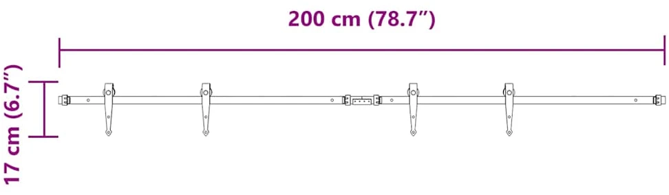 stumdomų spintelių durų komplektas 200 cm anglinis plienas