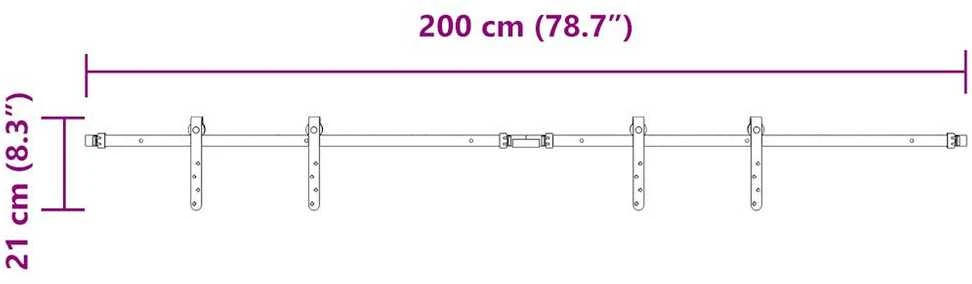 stumdomų spintelių durų komplektas 200 cm anglinis plienas