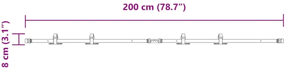 stumdomų spintelių durų komplektas 200 cm anglinis plienas