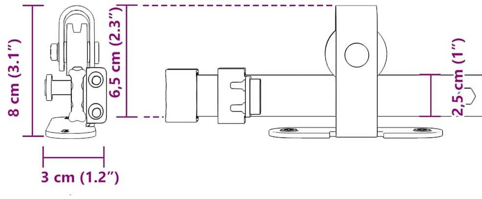 stumdomų spintelių durų komplektas 200 cm anglinis plienas