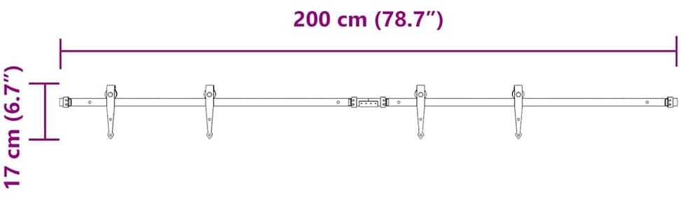 stumdomų spintelių durų komplektas 200 cm anglinis plienas