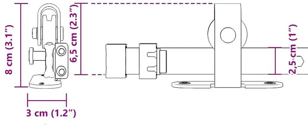 stumdomų spintelių durų komplektas 244 cm anglinis plienas