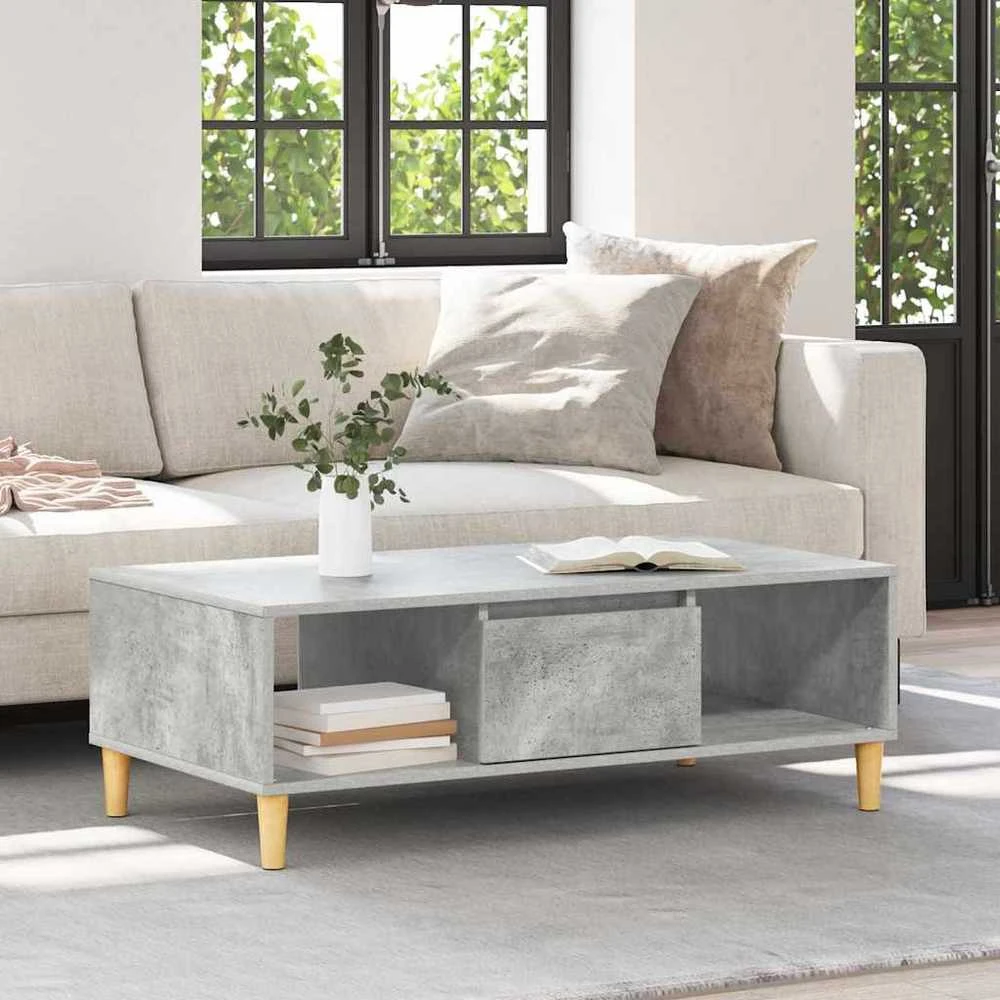 Kavos staliukas Betono pilka 102 x 55 x 35 cm Apdirbta mediena