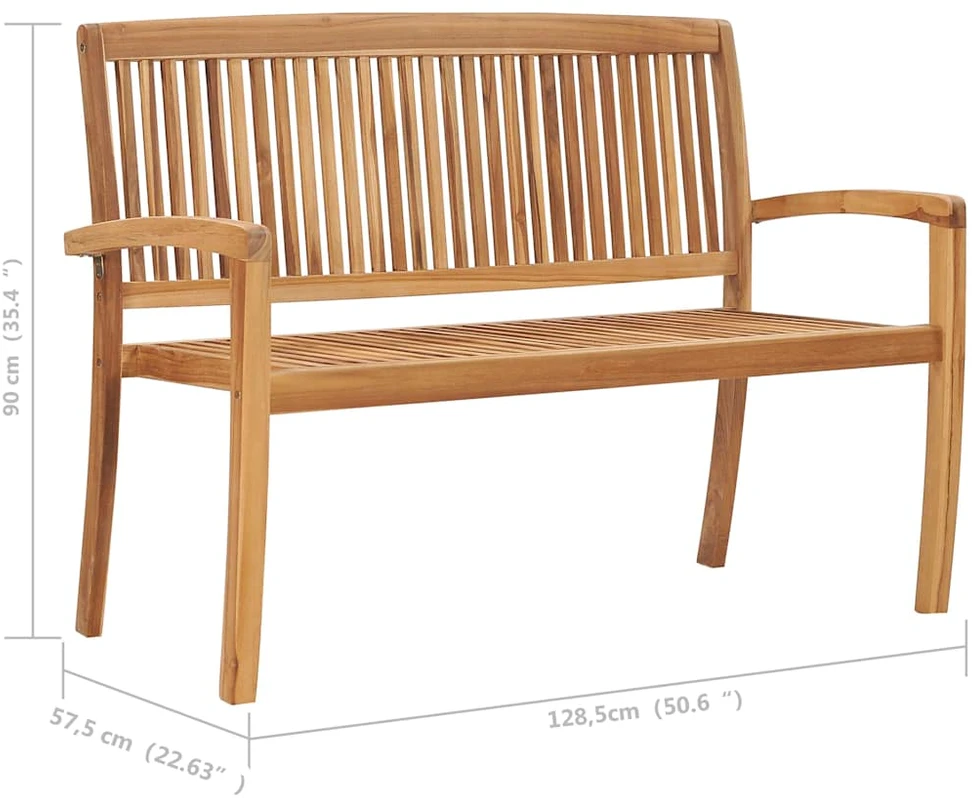 Sudedamas sodo suoliukas su pagalvėle, 128,5cm, tikmedis