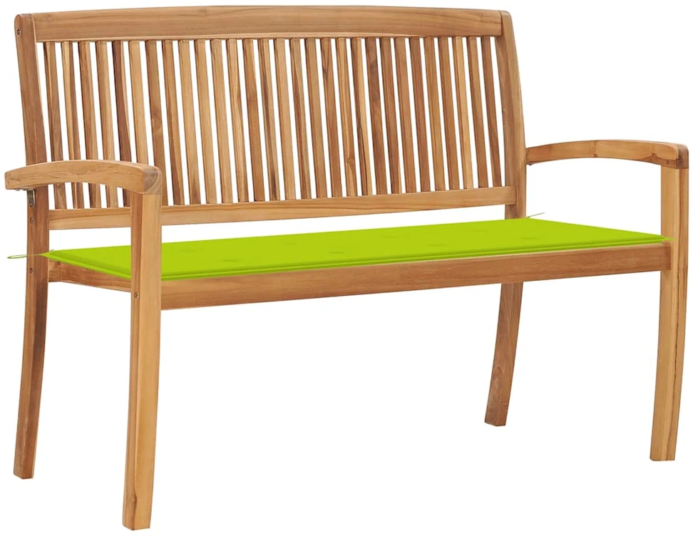 Sudedamas sodo suoliukas su pagalvėle, 128,5cm, tikmedis