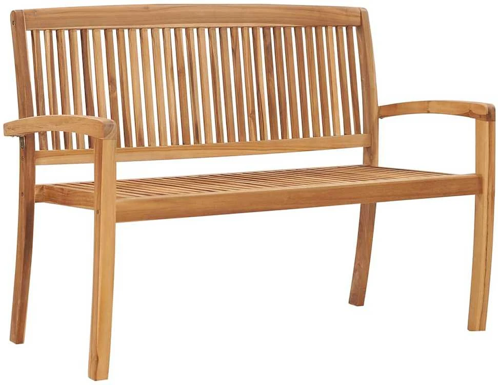 Sudedamas sodo suoliukas su pagalvėle, 128,5cm, tikmedis