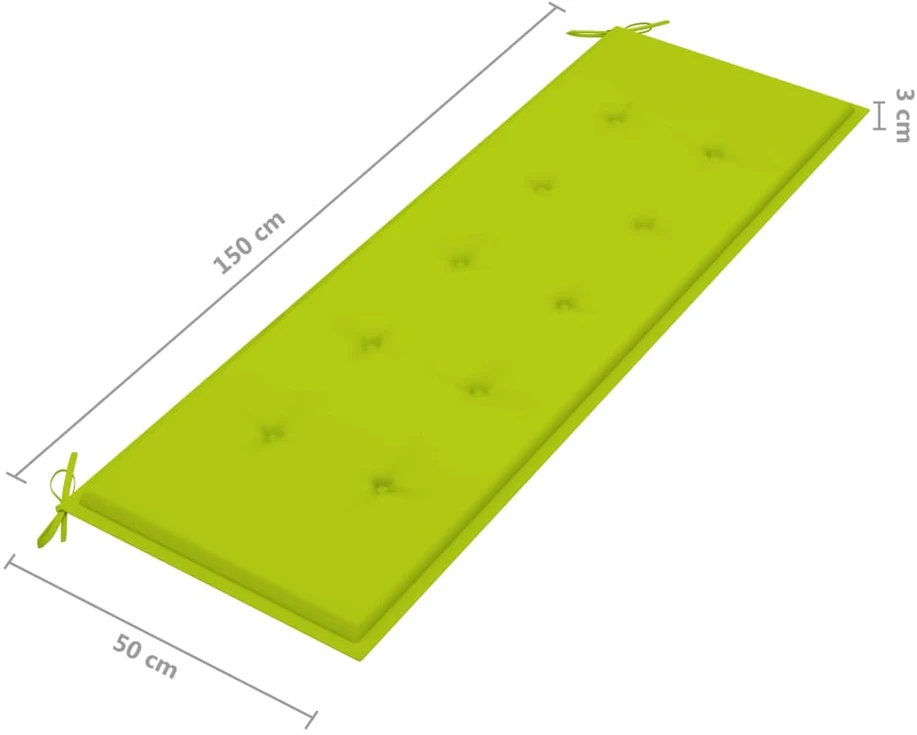 Sudedamas sodo suoliukas su pagalvėle, 159 cm, tikmedis