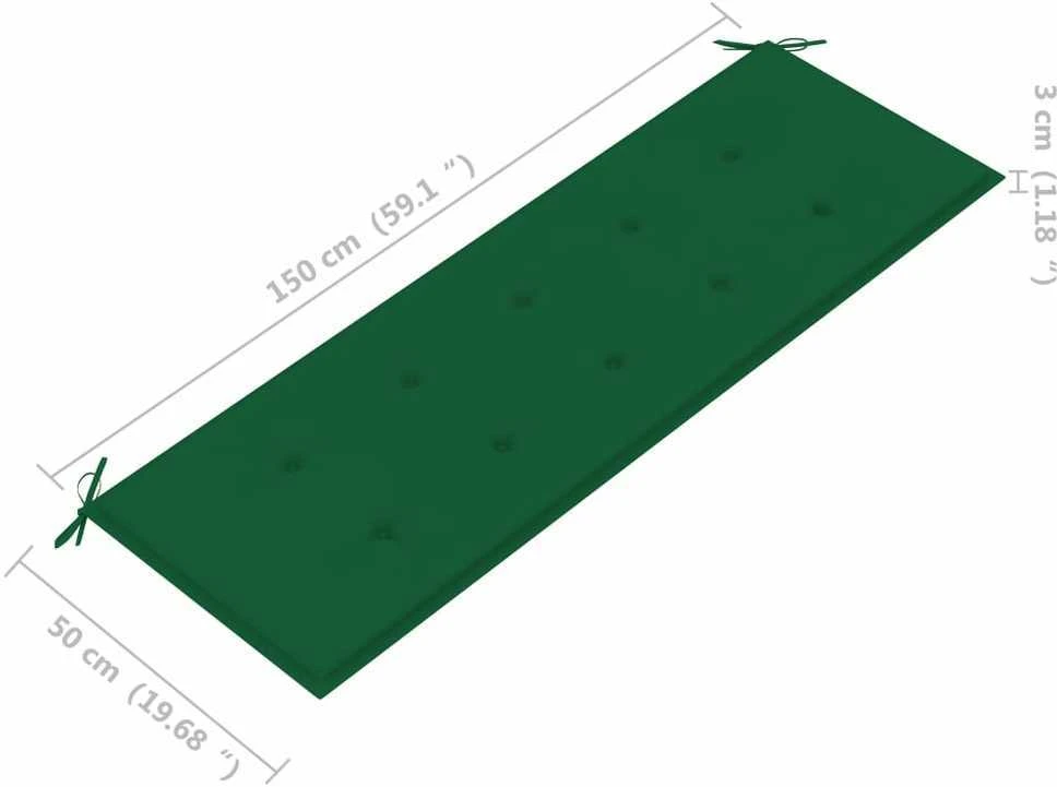 Sudedamas sodo suoliukas su pagalvėle, 159 cm, tikmedis