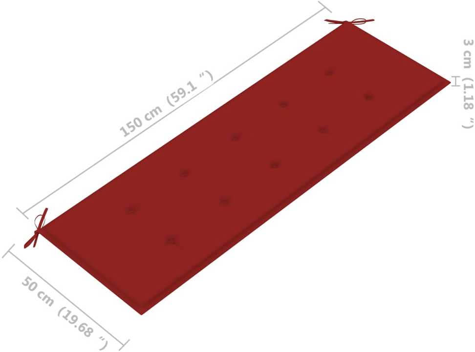 Sudedamas sodo suoliukas su pagalvėle, 159 cm, tikmedis