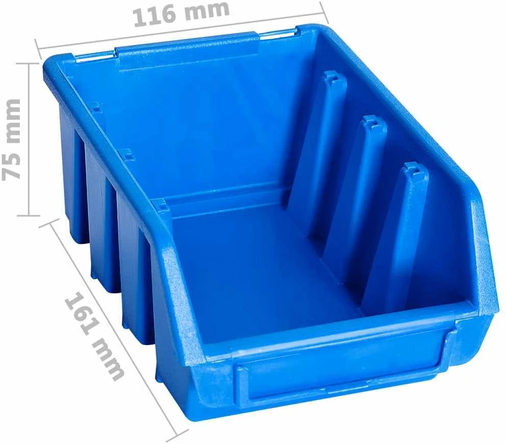 Sudedamos sandėliavimo dėžės, 20vnt., mėlynos, plastikas