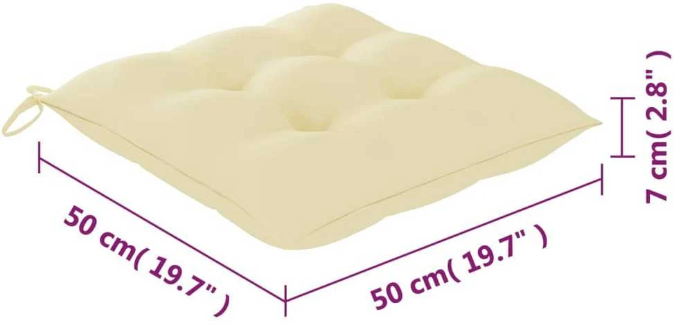 Sudedamos sodo kėdės su pagalvėlėmis, 4vnt., tikmedžio masyvas
