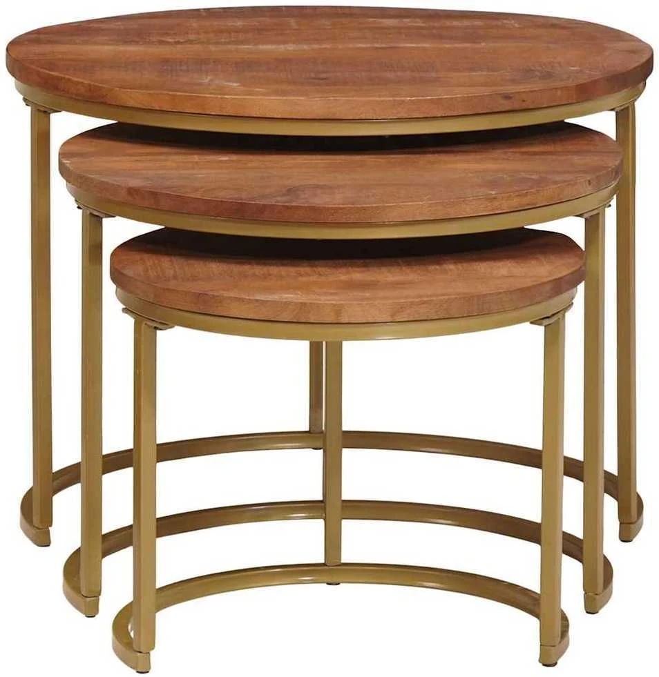 Sudediami kavos stalai 3 vnt. Medus ruda 60 x 60 x 45 cm