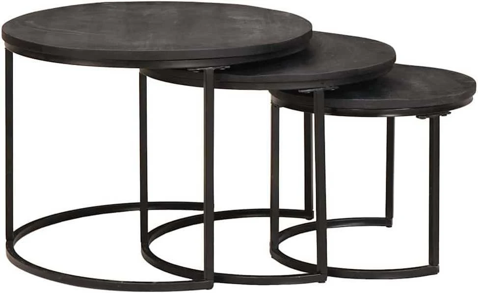 Sudediami kavos stalai 3 vnt. Juoda 54 x 54 x 40 cm