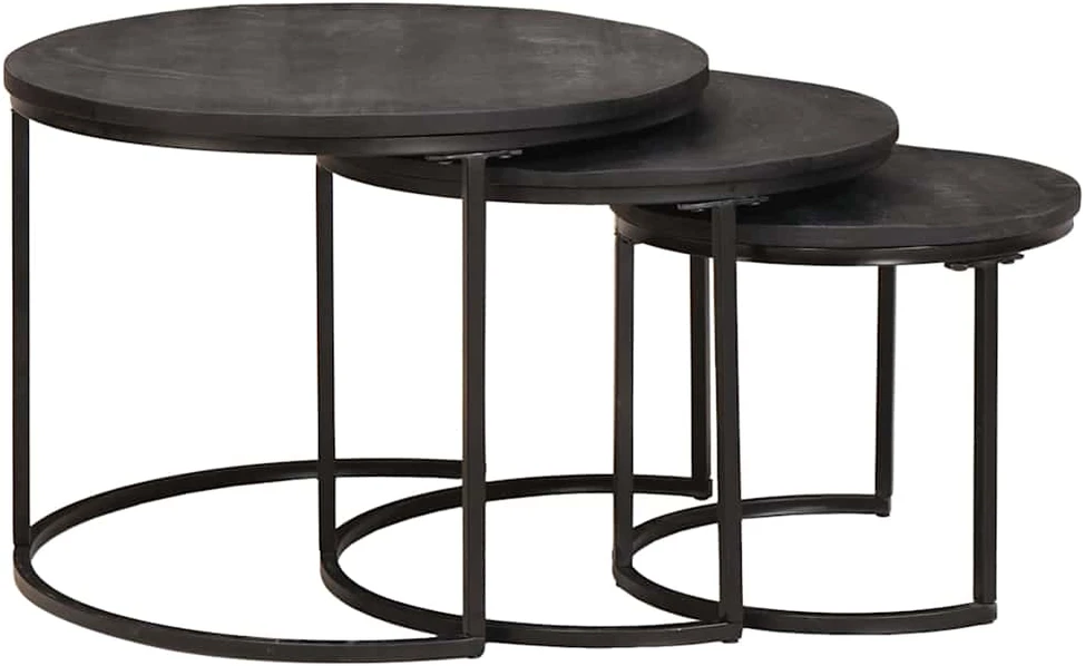 Sudediami kavos stalai 3 vnt. Juoda 54 x 54 x 40 cm