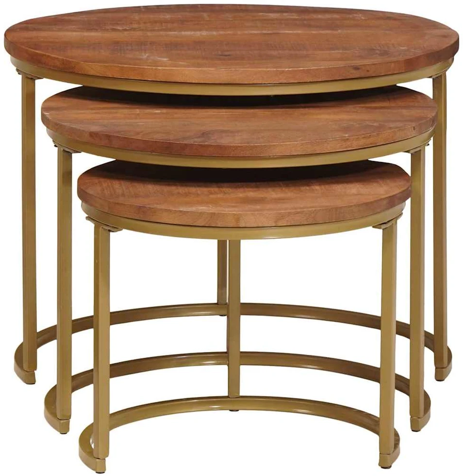 Sudediami kavos stalai 3 vnt. Medus ruda 60 x 60 x 45 cm