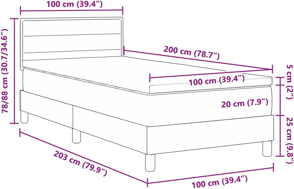 Kiemas lova su pagalve Mėlyna 100 x 200 cm audinys