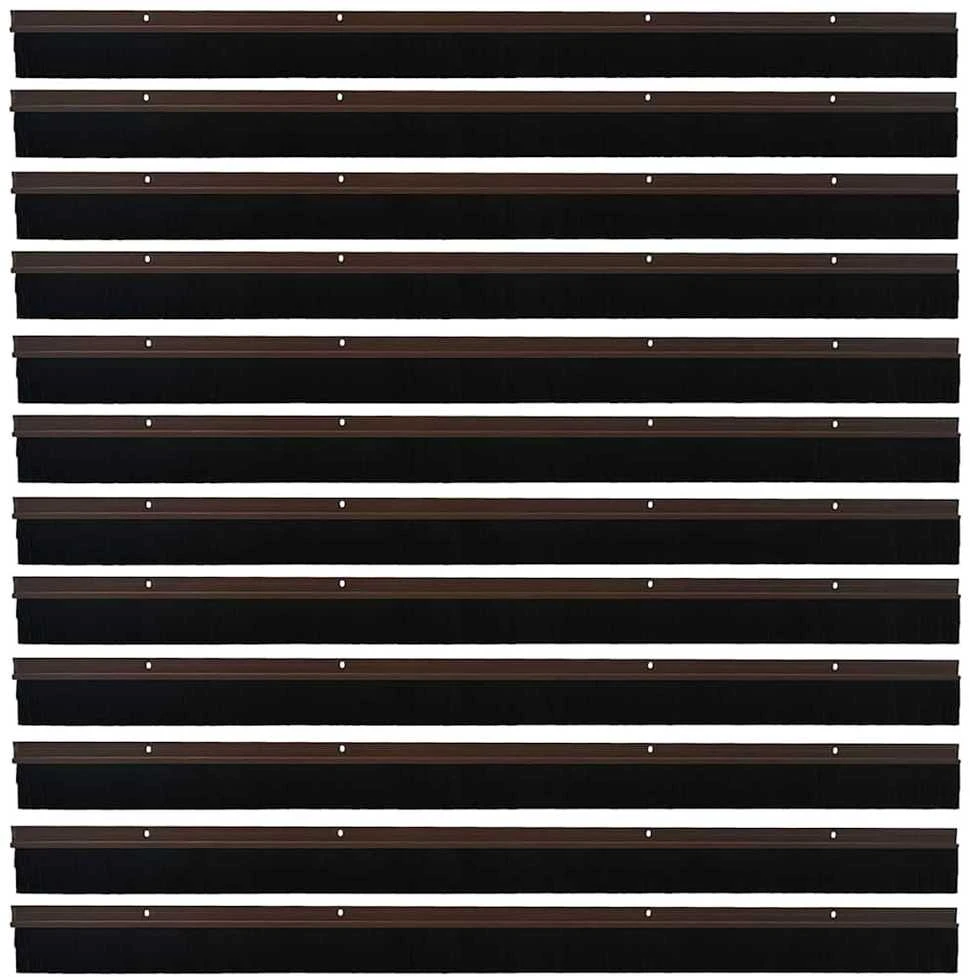 Sukabinamų durų šepetėlių sandarikliai 12 vnt. Ruda 100 cm