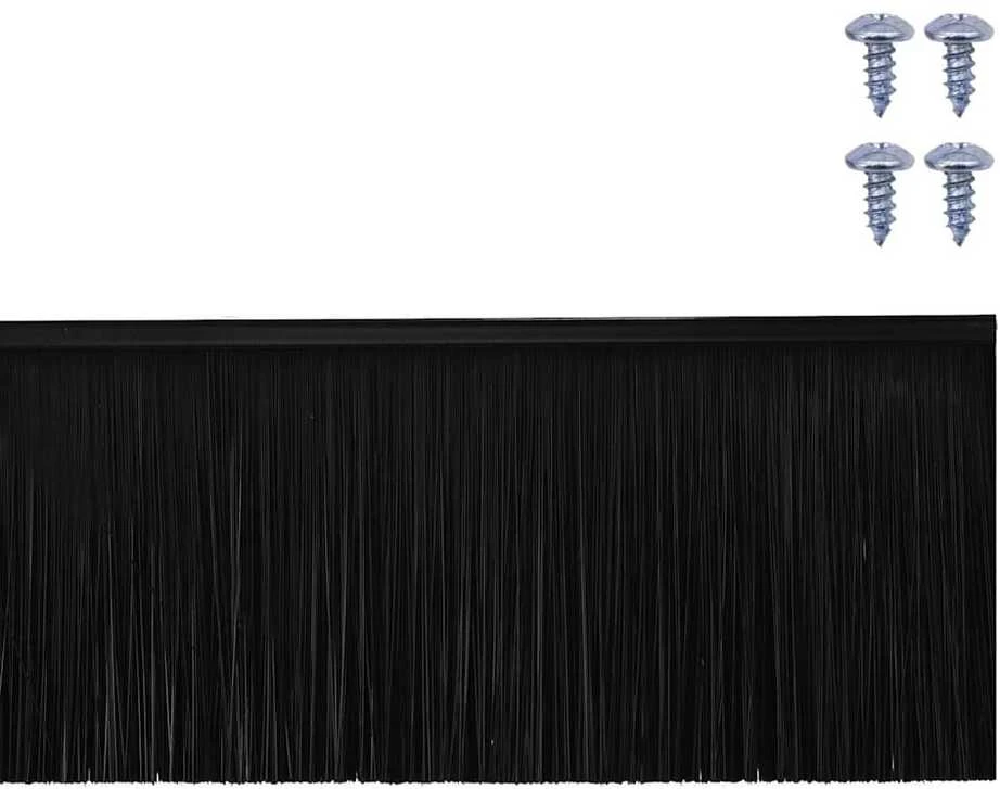 Sukabinamų durų šepetėlių sandarikliai 12 vnt. Juoda 100 cm