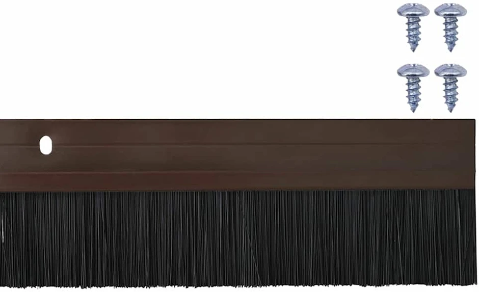 Sukabinamų durų šepetėlių sandarikliai 12 vnt. Ruda 100 cm