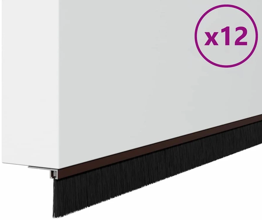 Sukabinamų durų šepetėlių sandarikliai 12 vnt. Ruda 100 cm
