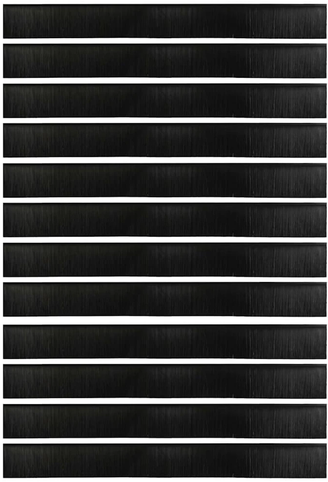 Sukabinamų durų šepetėlių sandarikliai 12 vnt. Juoda 100 cm