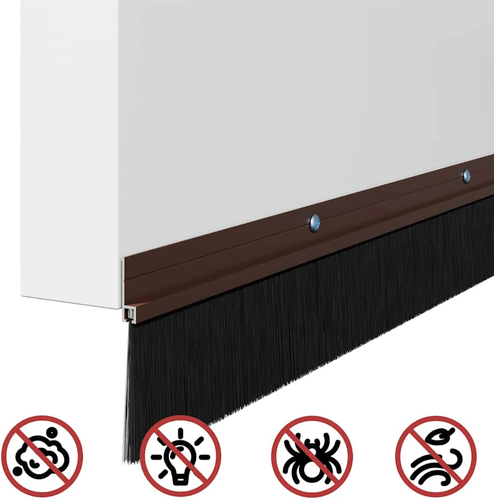 Sukabinamų durų šepetėlių sandarikliai 12 vnt. Ruda 100 cm